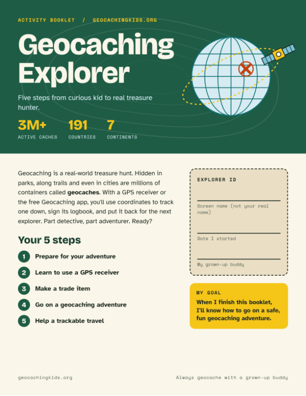 First-page preview of Geocaching Explorer Booklet