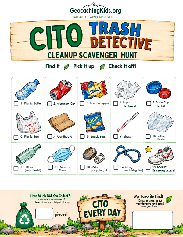 First-page preview of CITO Trash Detective – Cleanup Scavenger Hunt