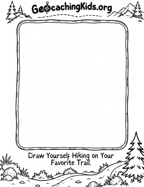 First-page preview of Draw Yourself Hiking – Outdoor Adventure Drawing Activity