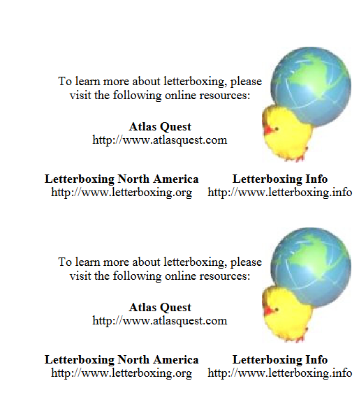 First-page preview of Muggle Cards - Letterboxing North America