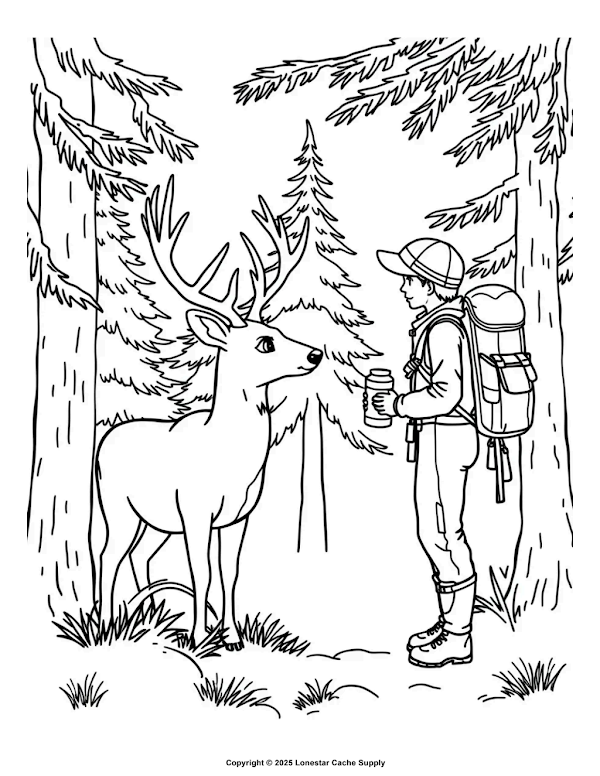 First-page preview of Deer Coloring Sheet